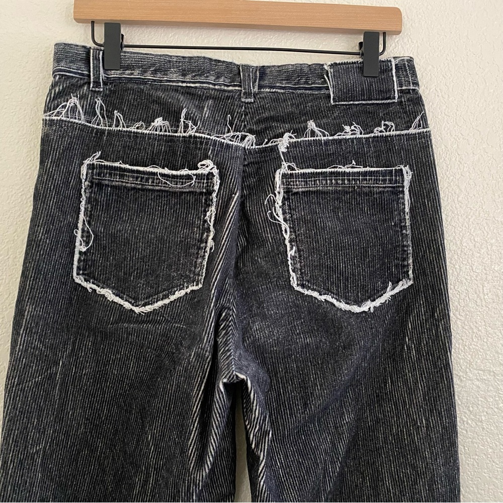 JNBY Women’s Cropped Corduroy Distress Pants Black - Picture 6 of 8